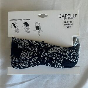 Capelli of New York Black and White Paisley Twist Headband